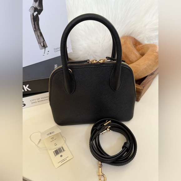 Tory Burch Emerson Mini Dome Satchel Crossbody – Black Saffiano Leather NWT - Picture 4 of 13